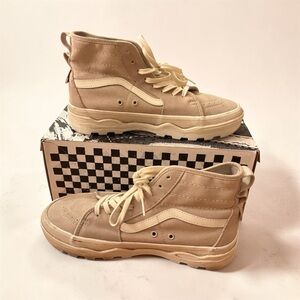 Vans Sentry Sk8 Hi High Top Sneakers in Beige and Cream